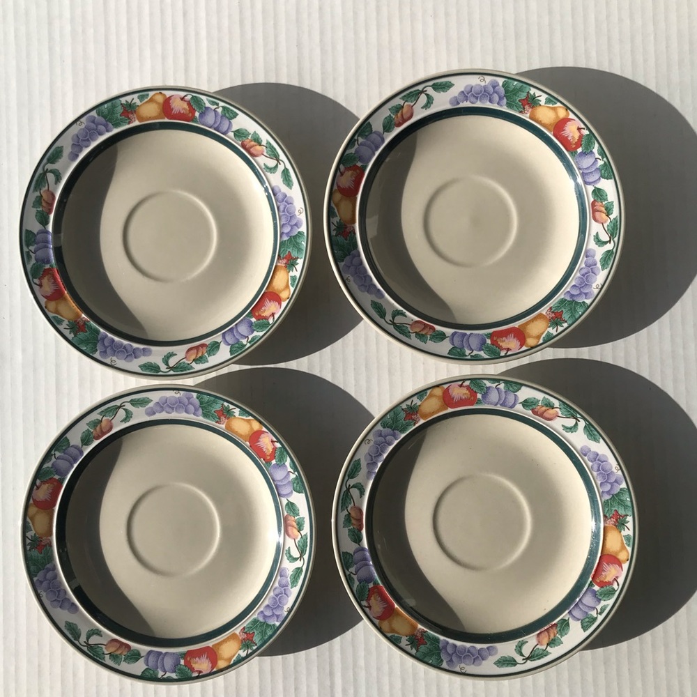 Tienshan Fine China “Sangria” Set Of 4 Saucers
